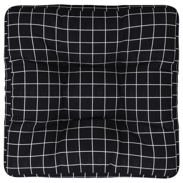 Schwarzes Palettenkissen Karomuster 50x50 cm