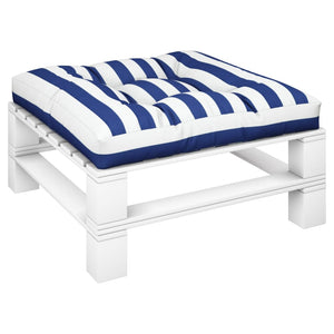 vidaXL Coussin de palette Bleu blanc rayé 70x70x12 cm Tissu