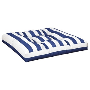 vidaXL Coussin de palette Bleu blanc rayé 70x70x12 cm Tissu