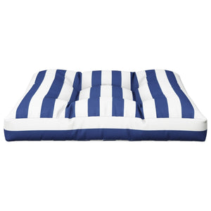 vidaXL Coussin de palette Bleu blanc rayé 70x70x12 cm Tissu