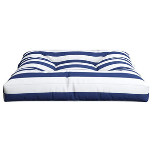 vidaXL Coussin de palette Bleu blanc rayé 70x70x12 cm Tissu