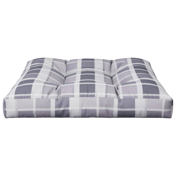 Palettenkissen Grau Karomuster 80x80 cm