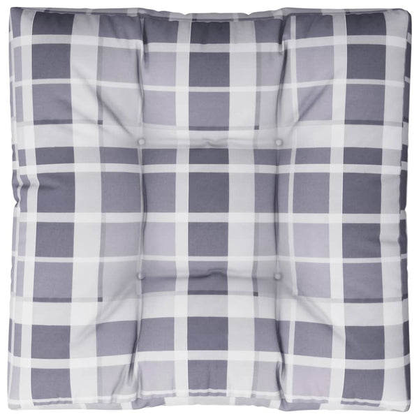 Palettenkissen Grau Karomuster 80x80 cm