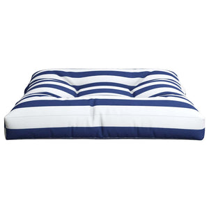 vidaXL Coussin de palette rayé bleu et blanc 80x80x12 cm Tissu