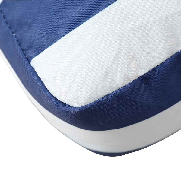 vidaXL Coussin de palette rayé bleu et blanc 80x80x12 cm Tissu