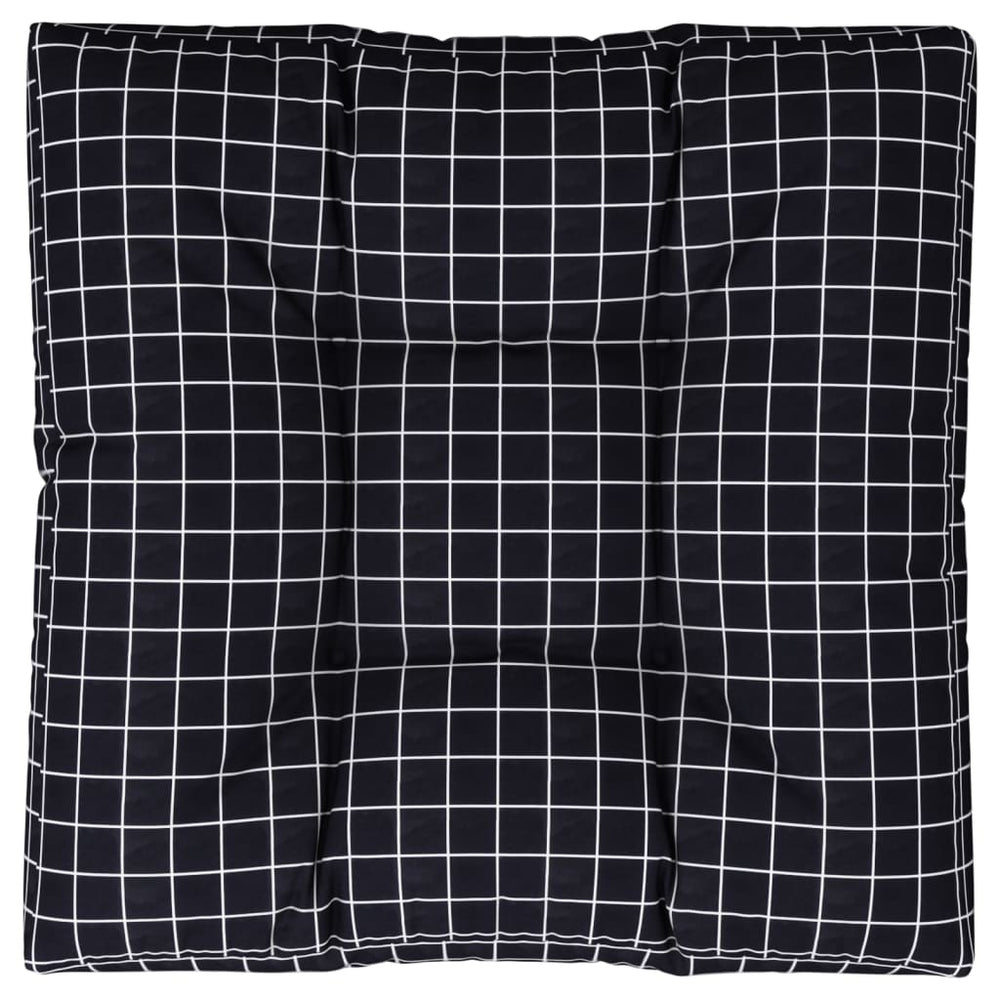 Palettenkissen Schwarz Karomuster 80x80 cm