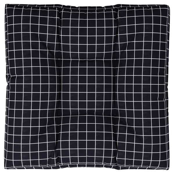 Palettenkissen Schwarz Karomuster 80x80 cm
