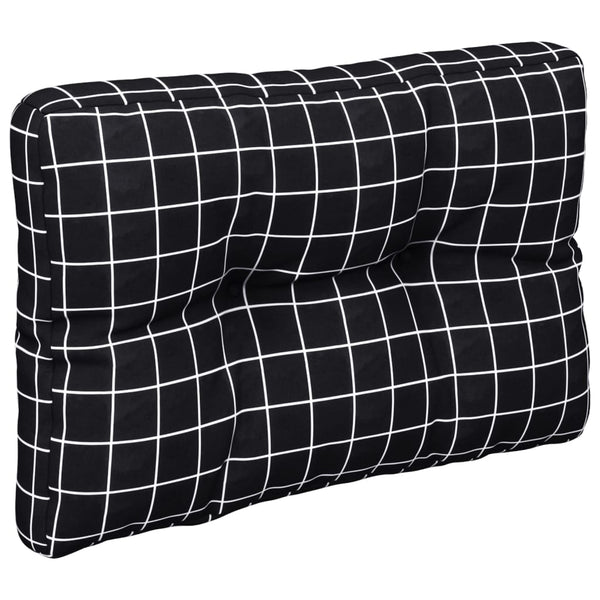 Schwarzes Palettenkissen Karomuster 50x40 cm