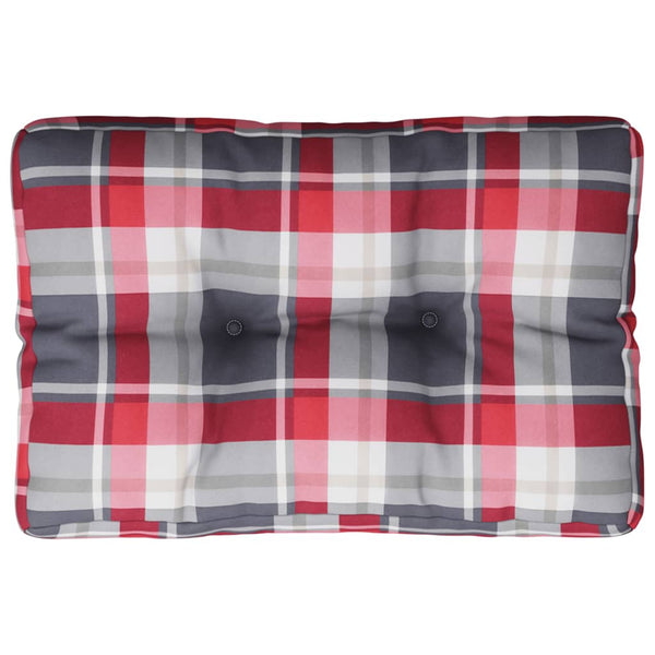 Rotes Palettenkissen Karomuster 60x40 cm