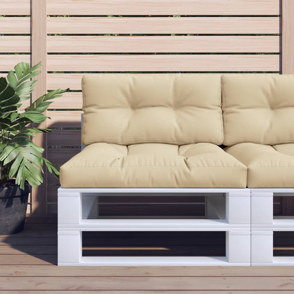 vidaXL Coussin de palette Beige 70x40x12 cm Tissu