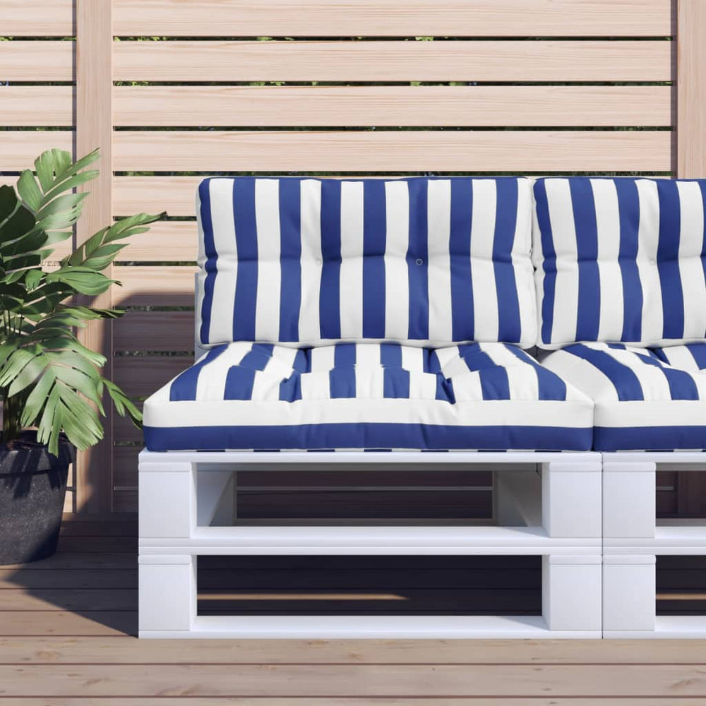 Blau Weiß Gestreiftes Palettenkissen 70x40