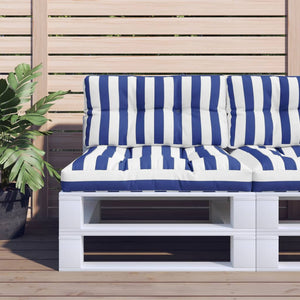 Blau Weiß Gestreiftes Palettenkissen 70x40