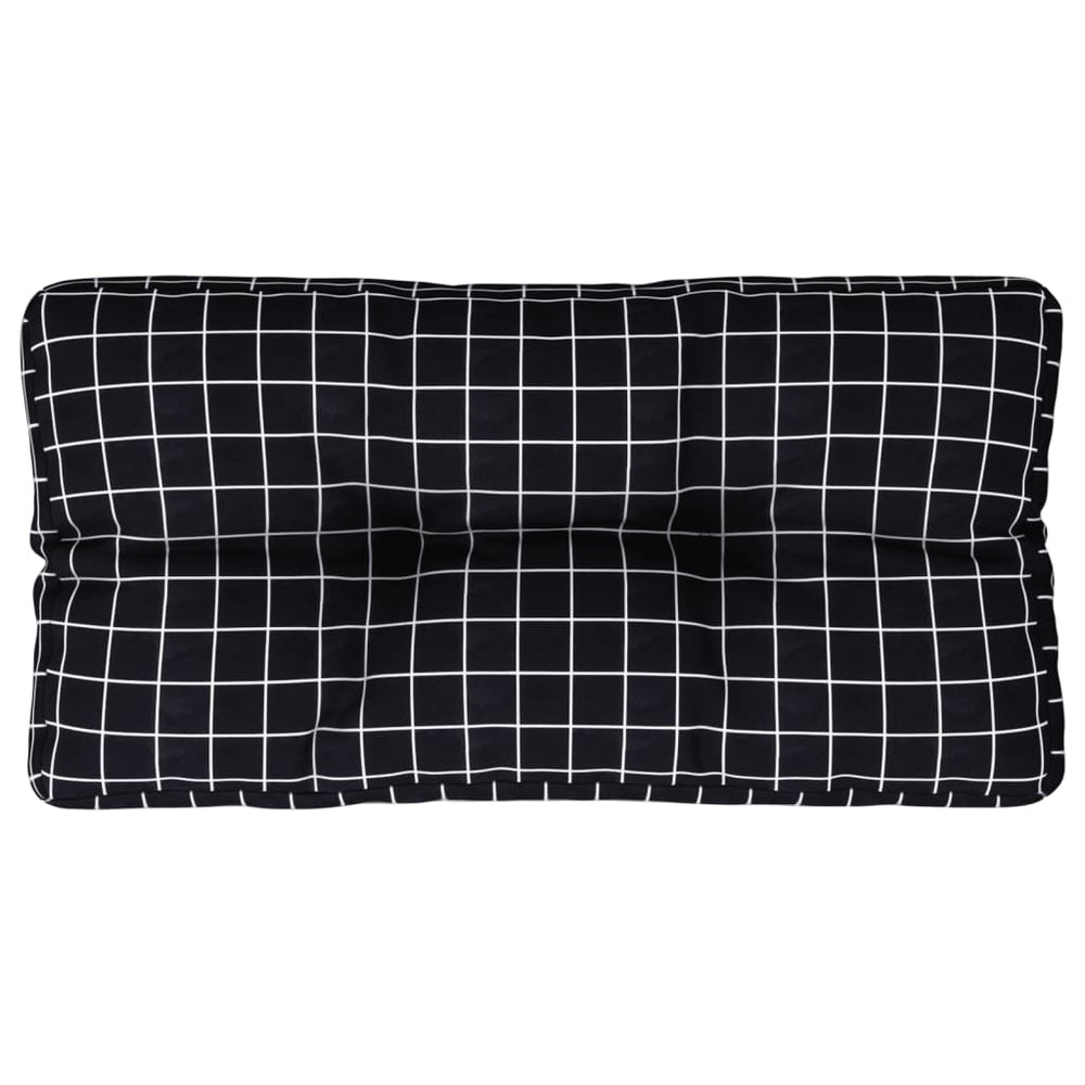 Schwarzes Palettenkissen Karomuster 70x40 cm