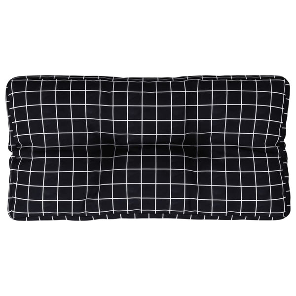 Schwarzes Palettenkissen Karomuster 70x40 cm
