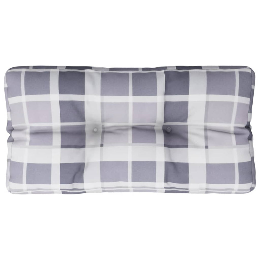 Palettenkissen Grau Karomuster 80x40 cm