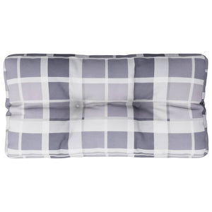 Palettenkissen Grau Karomuster 80x40 cm