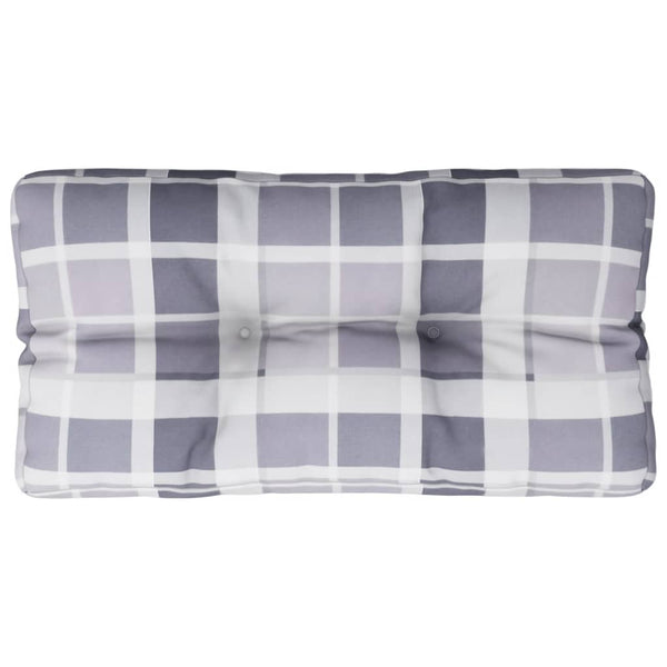 Palettenkissen Grau Karomuster 80x40 cm
