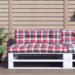 Palettenkissen Rot Karomuster 120x40 cm