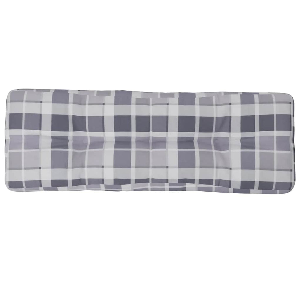 Palettenkissen Grau Karomuster 120x40 cm