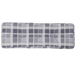 Palettenkissen Grau Karomuster 120x40 cm