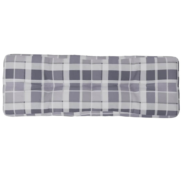 Palettenkissen Grau Karomuster 120x40 cm