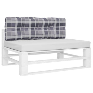 Palettenkissen Grau Karomuster 120x40 cm