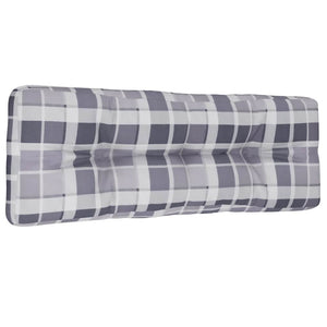 Palettenkissen Grau Karomuster 120x40 cm