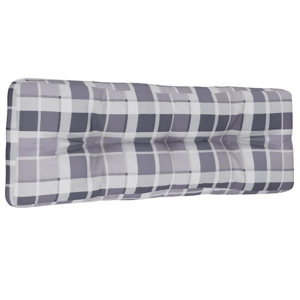 Palettenkissen Grau Karomuster 120x40 cm