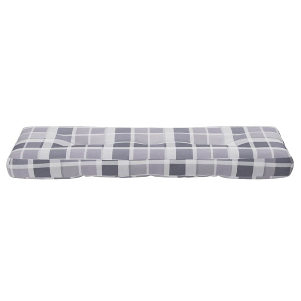 Palettenkissen Grau Karomuster 120x40 cm