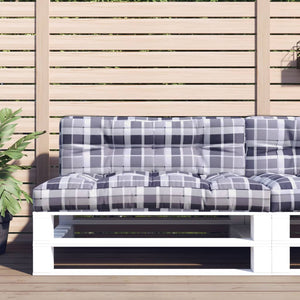 Palettenkissen Grau Karomuster 120x40 cm