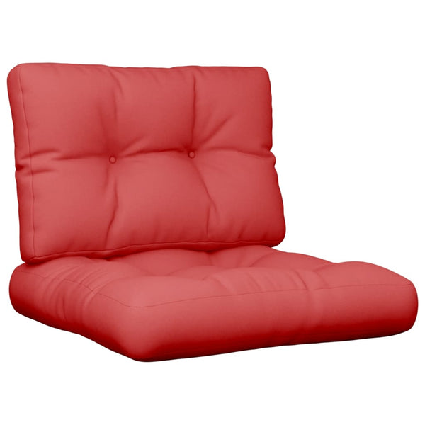 vidaXL Coussins de palette 2 pcs Rouge Tissu