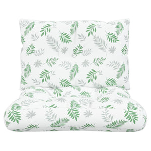 vidaXL Coussins de palette 2 pcs Motif feuilles Tissu Oxford
