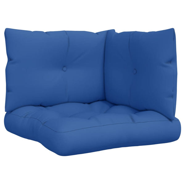 vidaXL Coussins de palette 3 pcs Bleu roi Tissu