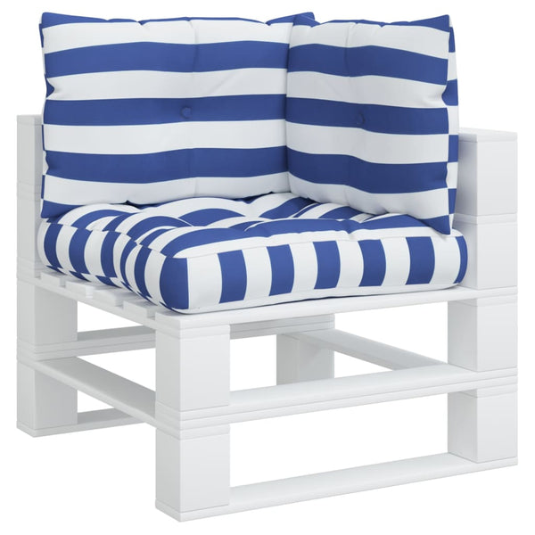 Palettenkissen 3er Set Blau-Weiß Gestreift