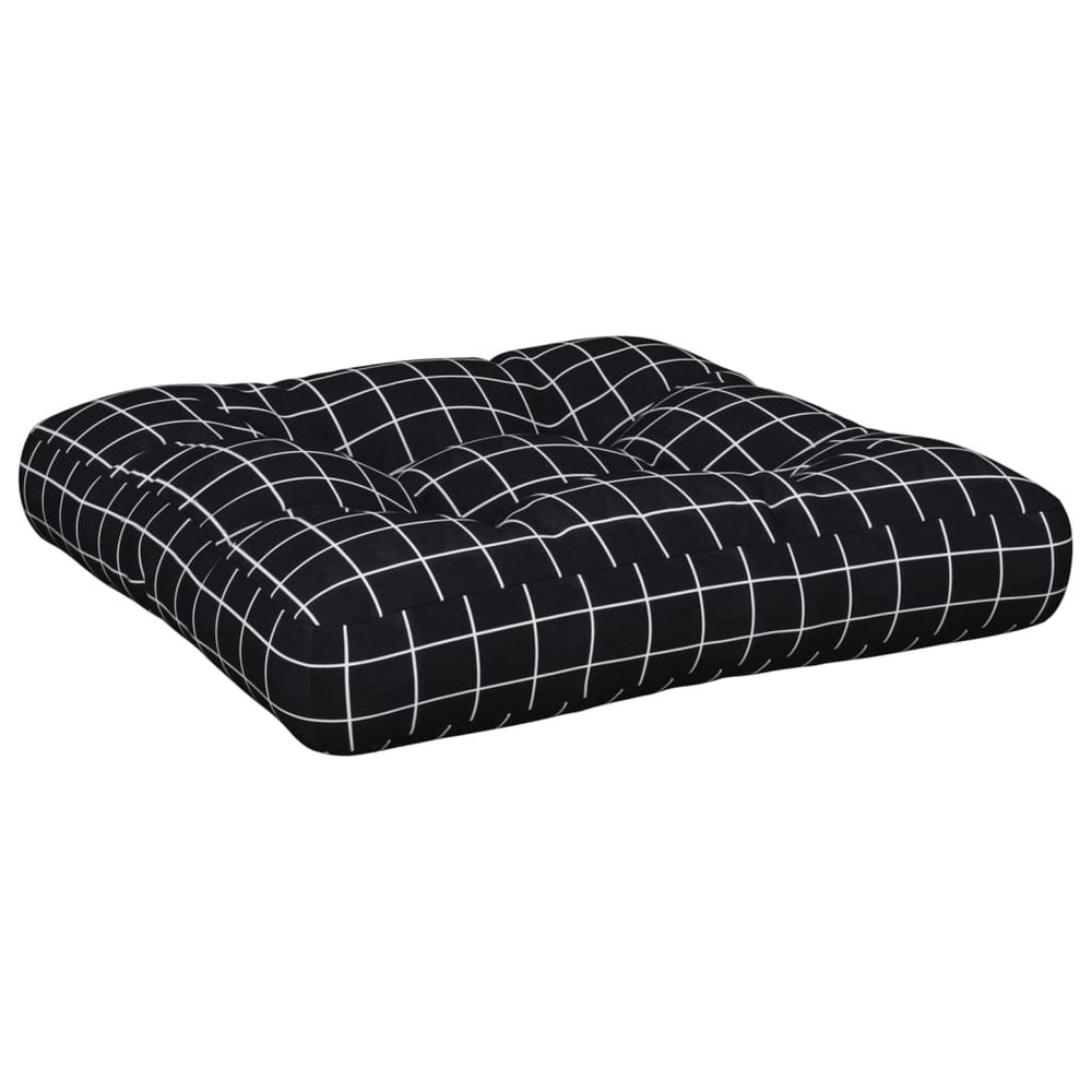 Schwarzes Palettenkissen Karomuster 60x61,5 cm