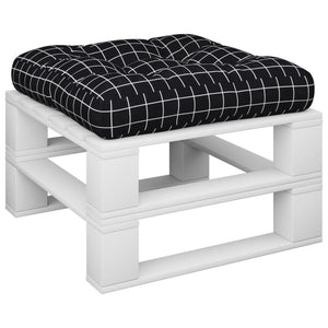 vidaXL Coussin de palette à carreaux noirs 60x61,5x10 cm en tissu Oxford