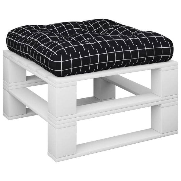 vidaXL Coussin de palette à carreaux noirs 60x61,5x10 cm en tissu Oxford