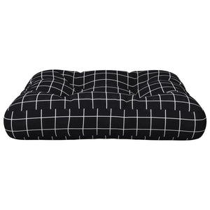 vidaXL Coussin de palette à carreaux noirs 60x61,5x10 cm en tissu Oxford