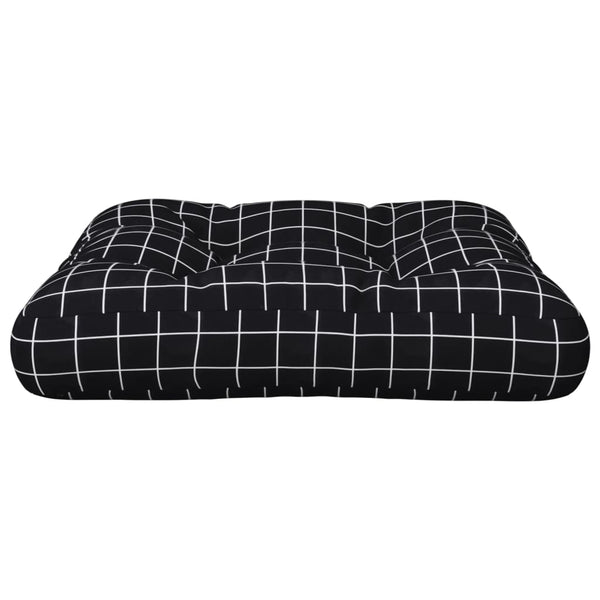 vidaXL Coussin de palette à carreaux noirs 60x61,5x10 cm en tissu Oxford