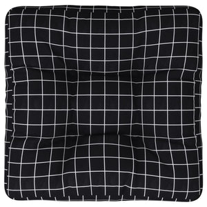vidaXL Coussin de palette à carreaux noirs 60x61,5x10 cm en tissu Oxford