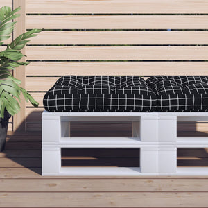 vidaXL Coussin de palette à carreaux noirs 60x61,5x10 cm en tissu Oxford