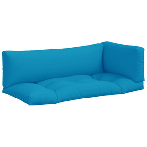 vidaXL Coussins de palette 3 pcs Bleu clair Tissu