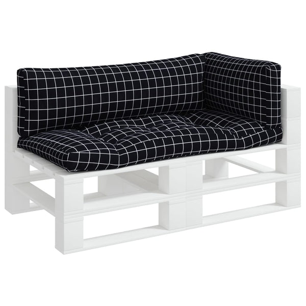 Palettenkissen 3er Set Schwarz Karomuster
