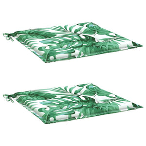 Stuhlkissen 2er Set Blattmuster 40x40 cm