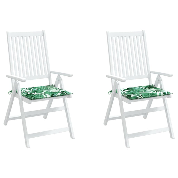 Stuhlkissen 2er Set Blattmuster 40x40 cm
