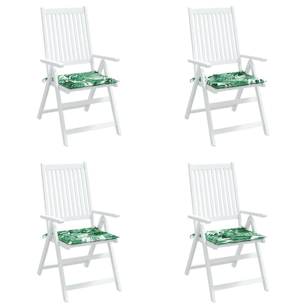 Stuhlkissen 4er Set Blattmuster 40x40 cm