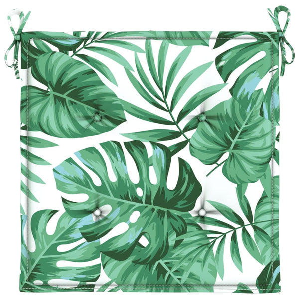 Stuhlkissen 4er Set Blattmuster 40x40 cm