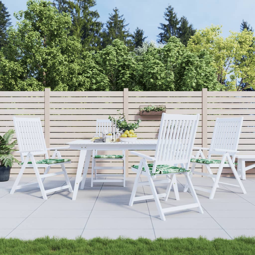 Stuhlkissen 4er Set Blattmuster 40x40 cm