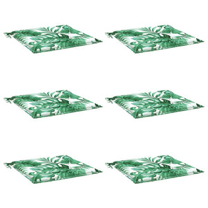 Stuhlkissen 6er Set Blattmuster 40x40 cm