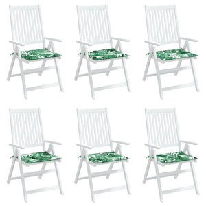 Stuhlkissen 6er Set Blattmuster 40x40 cm